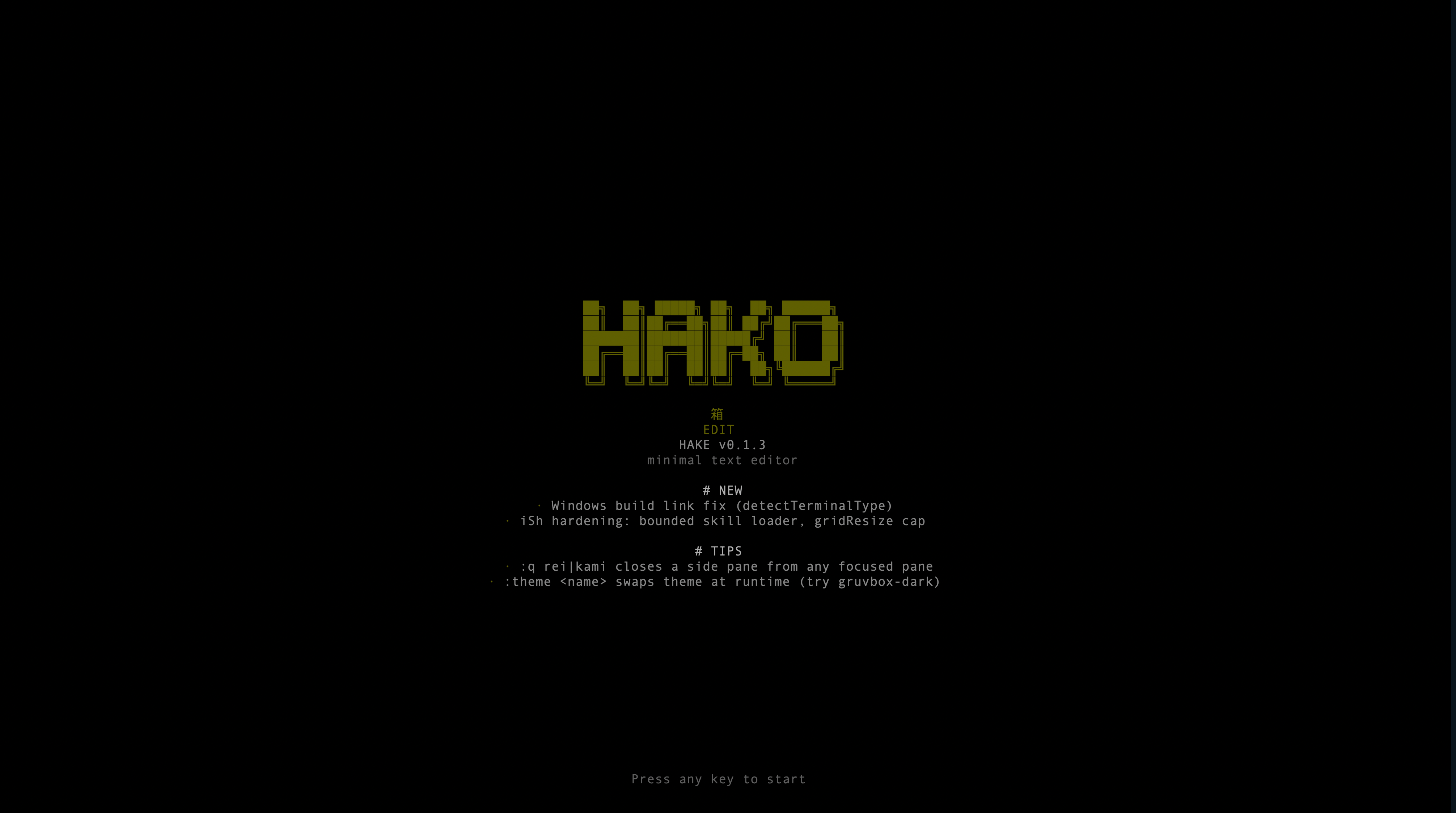 hake editor splash